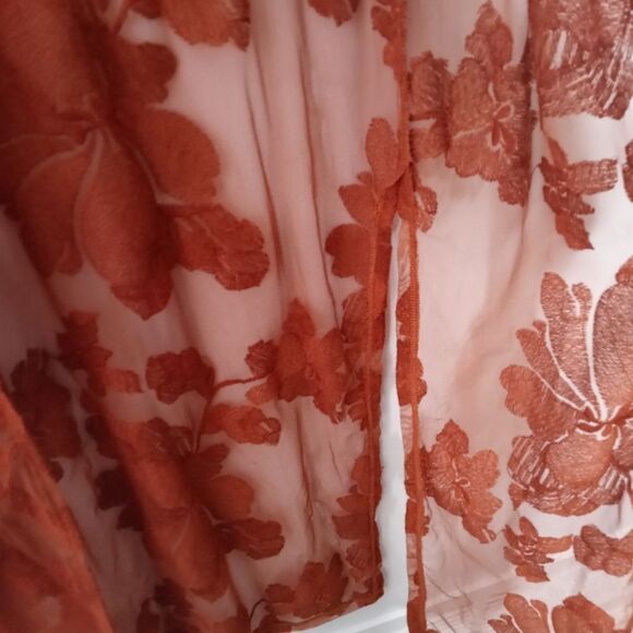 Sky & Sparrow burnt orange sheer cardigan size S/M - Picture 2 of 5